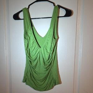 bebe Vibrant Green Ruched Tank Top
